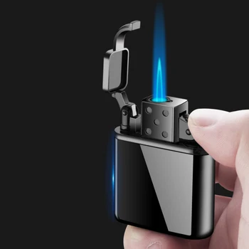 Metal Butan Turbo Lettere Retro Gas Lighter Med Elektronisk Torch Lightere Rygning Tilbehør Cigaretter, Lightere
