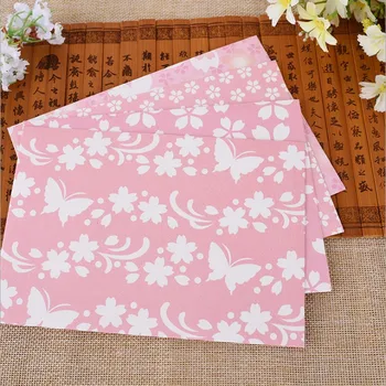 100pieces Gave Konvolut Pink cherry blossom konvolut Frisk romantisk DIY Papirvarer skrive brev Engros 17*12cm