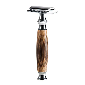 Mænds Moderne Manuel Bambus Shaver Intimbarbering Kniv Manual Shaver Tveægget barberskraber Naturlige Bambus Håndtag