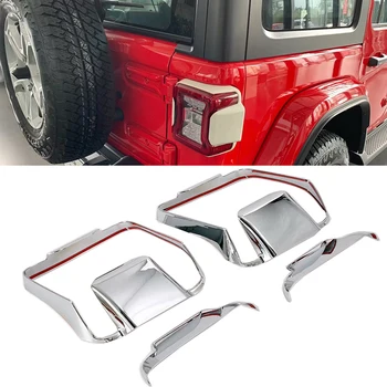 For Jeep Wrangler JL 2018 2019 Chrome Bageste Lampe Dække Trim Hale Lys Dække Rammen Protector Mærkat Bil Styling Tilbehør