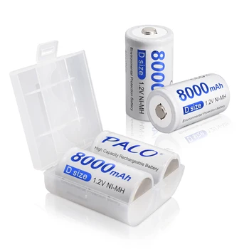 PALO 8000mAh 1,2 V NI-MH-Batteri D-Størrelsen Batteri D Genopladelige D Batterier Til Gas Komfur Brænder LED Lommelygte