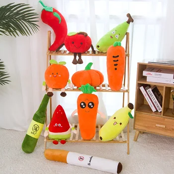 Nye Frugter, Grøntsager og Frugt Banan, Vandmelon, Gulerod, Chili Græskar, Blød Plys Dukke Legetøj til Børn Lur Pude i Julegave
