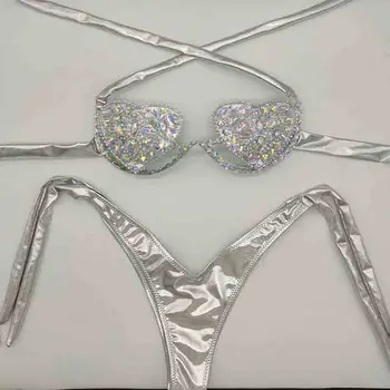 2020 venus ferie nyeste diamond bikini sæt bandage badetøj rhinestone bling sten badedragt sexede kvinder badetøj