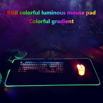 RGB-Gaming musemåtte Stor musemåtte Gamer Led Computer Musemåtte Stor musemåtte med Baggrundslys Tæppe til Tastatur Skrivebord Gummi