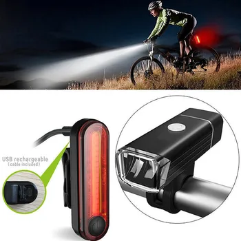 Gratis Forsendelse bike Cykel Lys USB-Genopladelige LED-Sæt-Bjerget Cyklus Tilbage Foran Lygten Luz de bicicleta de alta calidad