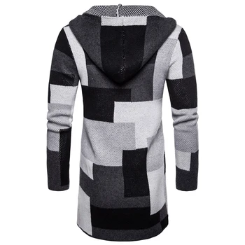 Mode Mænd Casual Sweater 2019 Vinter Tyk pels s-lim Cardigan Mænd Hooded Hals Strikket Kvalitet Mærke Mandlige Trøjer størrelse M-XXL