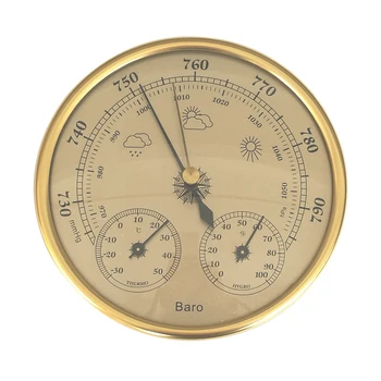 Vejrstation Multifunktion barometer 3 i 1 vægmonteret Husstand Termometer Hygrometer Barometer Tryk HPa Gauge