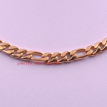 I hovedparten 3meter Masse Mode Guld farve 7mm Rustfri Stål figaro NK kæde smykker at finde / Mærkning Kæde DIY-god kvalitet