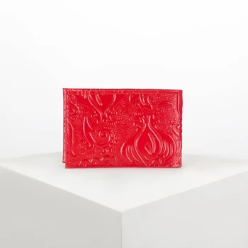 Horisontal visitkortholder, 1 række, 18 ark, rød