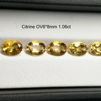 Tbj , naturlige brasilien oval citrin cut6*8 mm ca. 1ct op,citrin løs smykkesten til 925silver smykker,naturlige løs smykkesten