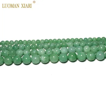 Engros AAA+ Naturlig Burmesiske Jades jadeites Runde Sten Perler Til smykkefremstilling DIY Armbånd Halskæde 4-12 mm Strand 15