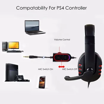 Gaming Hovedtelefoner Professionelle PC Gamer Headset-3,5 mm Kabelbaseret Computer Virtual Surround Bass Øre med Mic Spil Headset til Telefonen