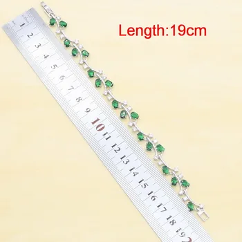 Hvide Perler Grønne Smaragd Bryllup Smykker Sæt Til Kvinder, Halskæde, Øreringe Og Ring, Vedhæng, Armbånd Gaveæske