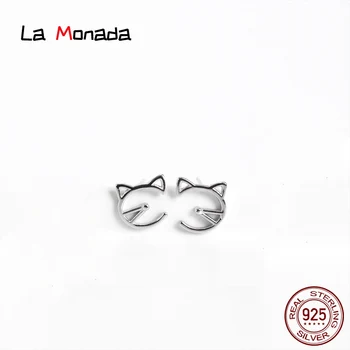 La Monada Stud Sølv Øreringe Til Kvinder Små Piger I Mode Sølv 925 Øreringe Kvindelige Koreanske Fine Hule Kat Smykker Til Kvinder