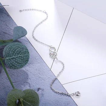 Infinity Hjerte Symbol Armbånd til Kvinder Dejlig 925 Sterling Sølv Opal Armbånd Justerbar Kæde Bryllup Smykker Gaver