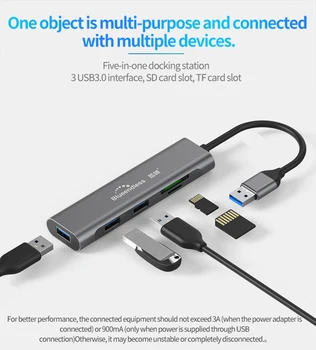 USB-3.1 Type-C-Hub Til HDMI Adapter 4K Thunderbolt 3 USB-C-Hub Med Hub 3.0 TF SD Læser Slot for misligholdelse (PD) Til MacBook Pro Huawei Mate