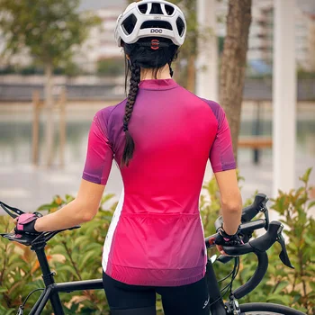 Kvinde, lyserøde trøje sommeren åndbar hurtig tør anti-skrumpe kort ærmet cykel bære jersey road cykling jersey klud