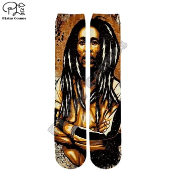 PLstar Kosmos Bob Marley Reggae, Hip Hop Unisex nye mode afslappet 3DPrint Kvinder/mænd/dreng/pige cool Warm Bomuld Ankel Sokker type-1