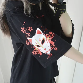 Anime-Kvinder 's tøj på tværs af båndet Sort Top Kvinder, kawaii Lolita Piger' T-shirt harajuku Sommeren korte ærmer tøj