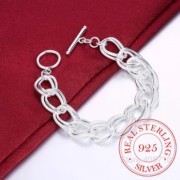 2020 Hot 925 Sterling Sølv Armbånd, Fine Smykker Dobbelt Lys Twist TIL armbånd & Armbånd til Kvinder, Mænd Pulseras Prata